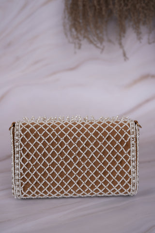 Bead and Pearl Embroidered Clutch