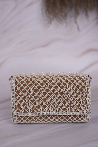 Bead and Pearl Embroidered Clutch