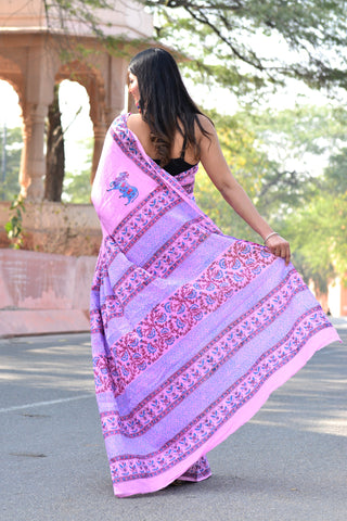 Light Blue Cotton Saree