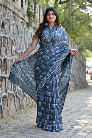 Indie Picks Printed Cotton Saree