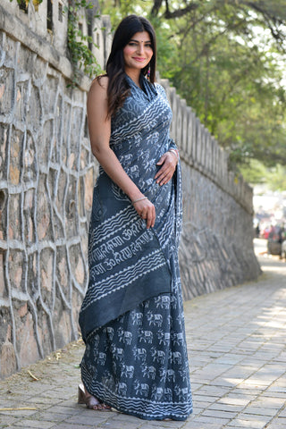 Indie Picks Printed Cotton Saree