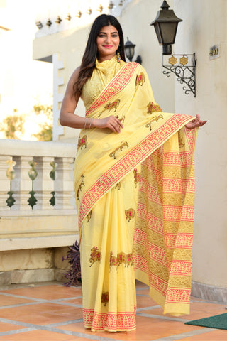 Sun Flower Cotton Saree