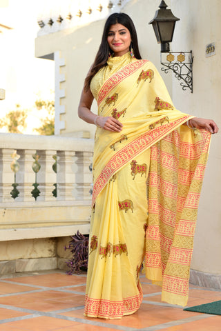 Sun Flower Cotton Saree