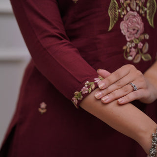 Embroidered Cotton Suit Set with Dupatta