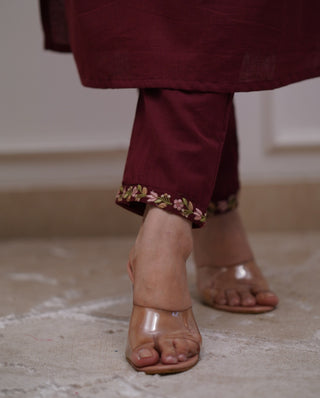 Embroidered Cotton Suit Set with Dupatta