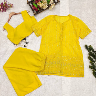 Yellow Jacket Chikankari