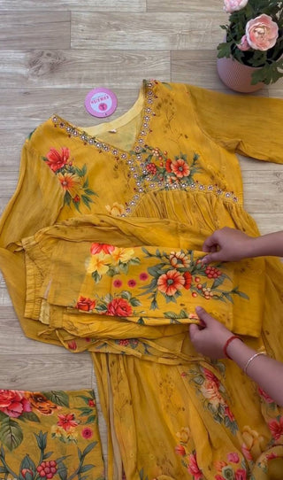 Floral Yellow Handwork