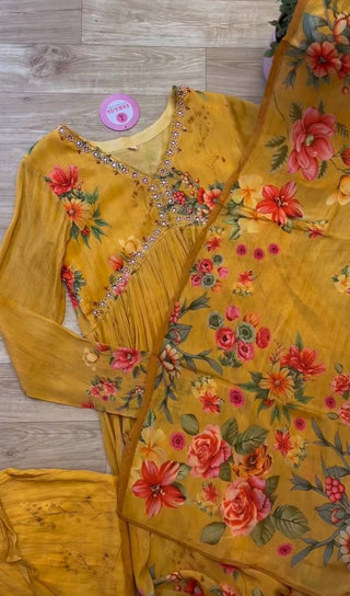 Floral Yellow Handwork