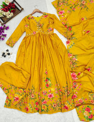 Floral Yellow Handwork