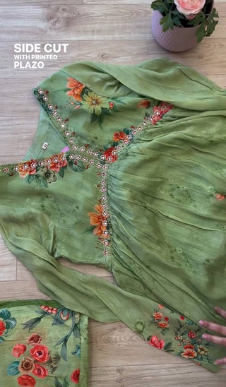 Floral Green Handwork