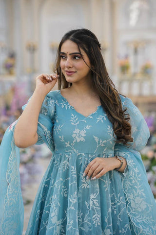 SKY BLUE Anarkali SET