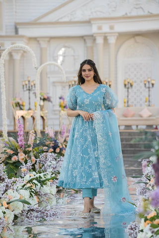 SKY BLUE Anarkali SET