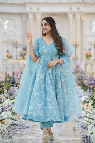 SKY BLUE Anarkali SET