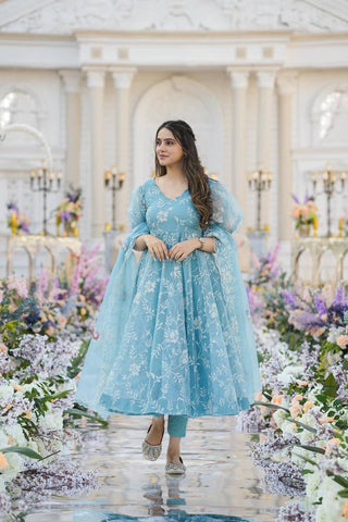 SKY BLUE Anarkali SET