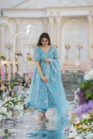 SKY BLUE Anarkali SET