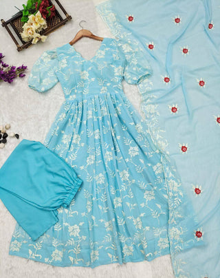 SKY BLUE Anarkali SET