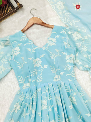 SKY BLUE Anarkali SET