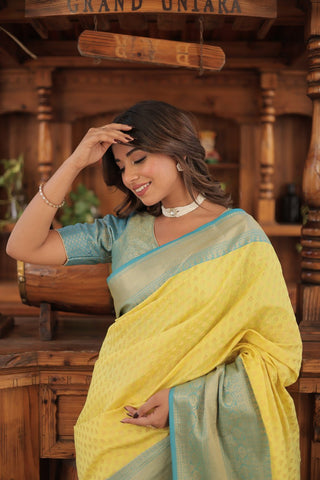 Ocean Sunbrust Saree