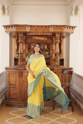 Ocean Sunbrust Saree