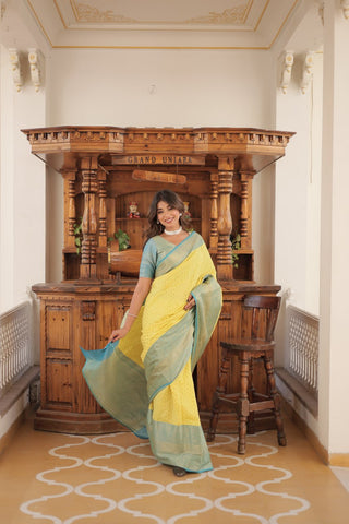 Ocean Sunbrust Saree