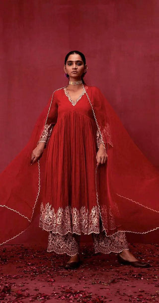 Red Ivory Anarkali