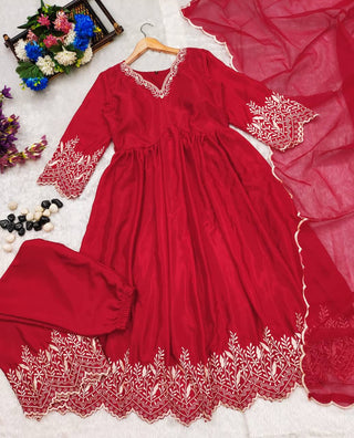 Red Ivory Anarkali