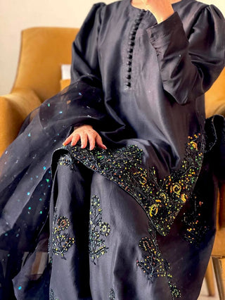 Black Hand Embroideres Suit Set