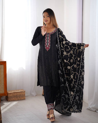 Lilac Embroidered Suit Set