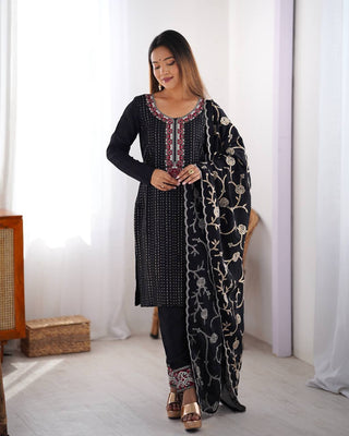 Lilac Embroidered Suit Set