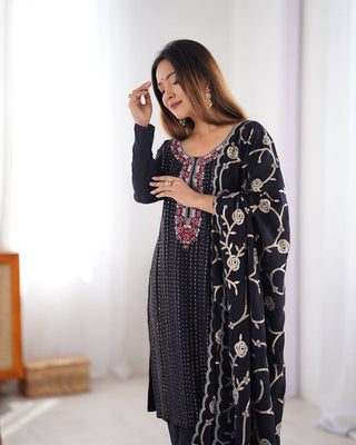 Lilac Embroidered Suit Set