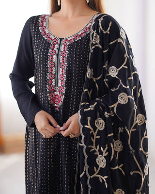 Lilac Embroidered Suit Set