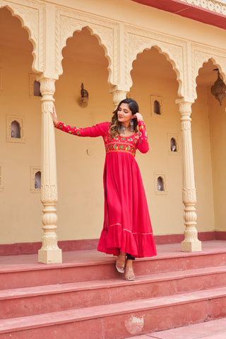Premium Rayon with Traditional Kutchi Gamthi Work