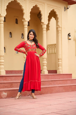 Premium Rayon with Traditional Kutchi Gamthi Work