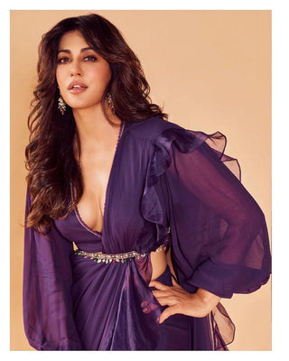 Midnight Ruffle Saree