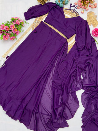 Midnight Ruffle Saree