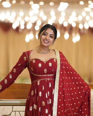 Maroon Majesty Anarkali Gown