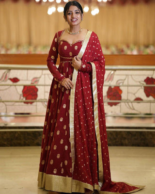 Maroon Majesty Anarkali Gown