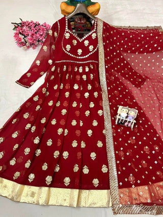 Maroon Majesty Anarkali Gown
