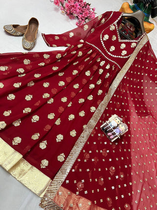Maroon Majesty Anarkali Gown