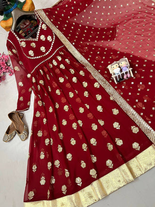 Maroon Majesty Anarkali Gown