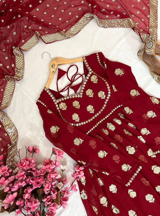 Maroon Majesty Anarkali Gown