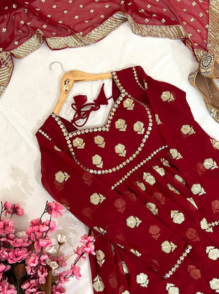 Maroon Majesty Anarkali Gown
