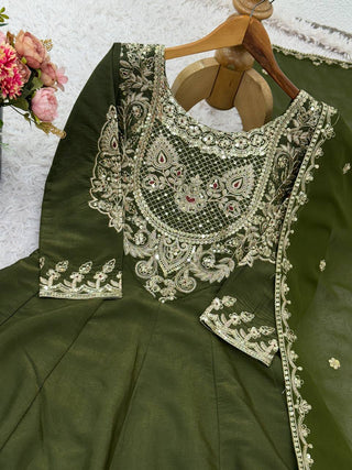 Designer French Crepe Silk Top-Bottom and Dupatta Set