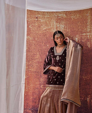 Designer Party Wear Top, Lehenga Palazzo, and Dupatta Set