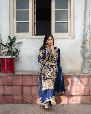 Embroidered Georgette Kurti-Plazzo Set