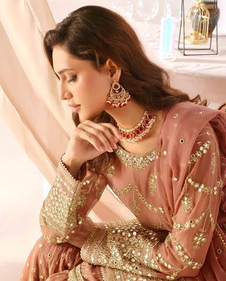 Sequined Serenity – Designer Kurti-Sharara with Dupatta