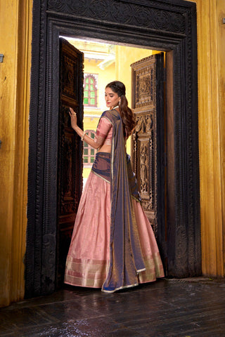 Pure Chanderi Bandhej Print With Lace Touch Up